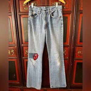 Vintage Levi Jeans with Rolling Stones Patch 👖👅